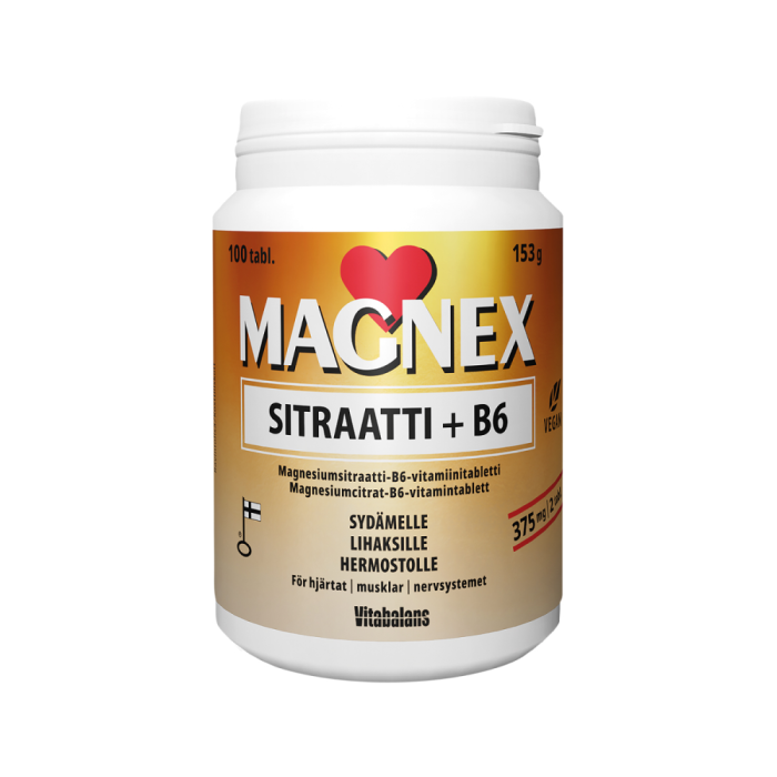 Magnex Sitraatti 375mg + B6 100 tabl kuva 2