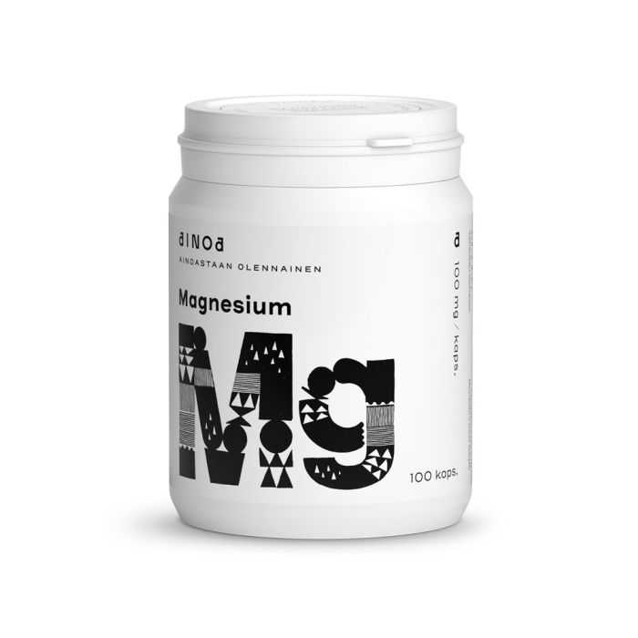 1000013247_Ainoa_Magnesium_100_kaps_pakkauskuva_Pakkauskuva13800_jpg